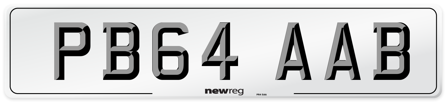 PB64 AAB Number Plate from New Reg